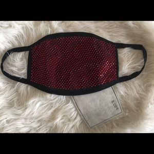 Red bling face mask